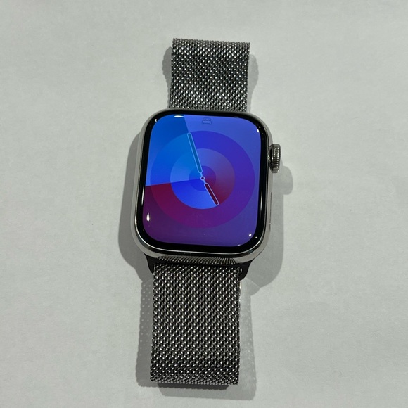 Apple Watch Series 7 GPS + Cellular. 41mm. Silver Stainless Steel Case. - Picture 1 of 12